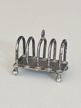 Antique Edwardian Sterling Silver Toast Rack Miniature Dollhouse